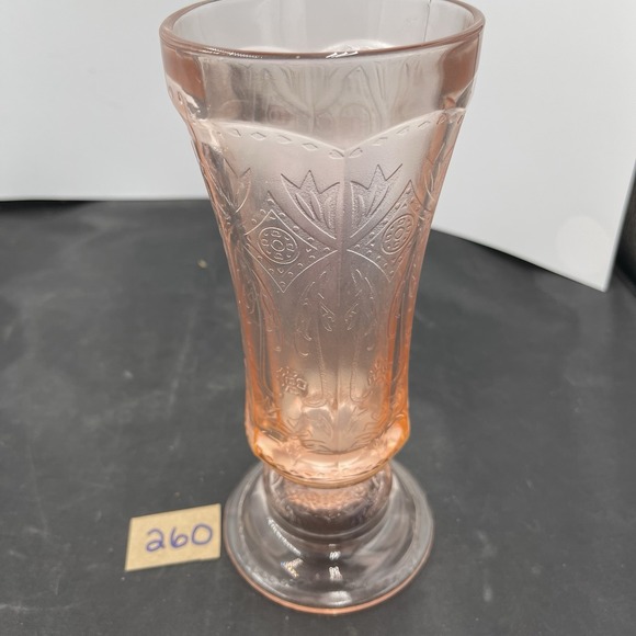 Indiana Glass Recollection Vase Pink Hurricane 42002 Repro Madrid Depression - Picture 7 of 8